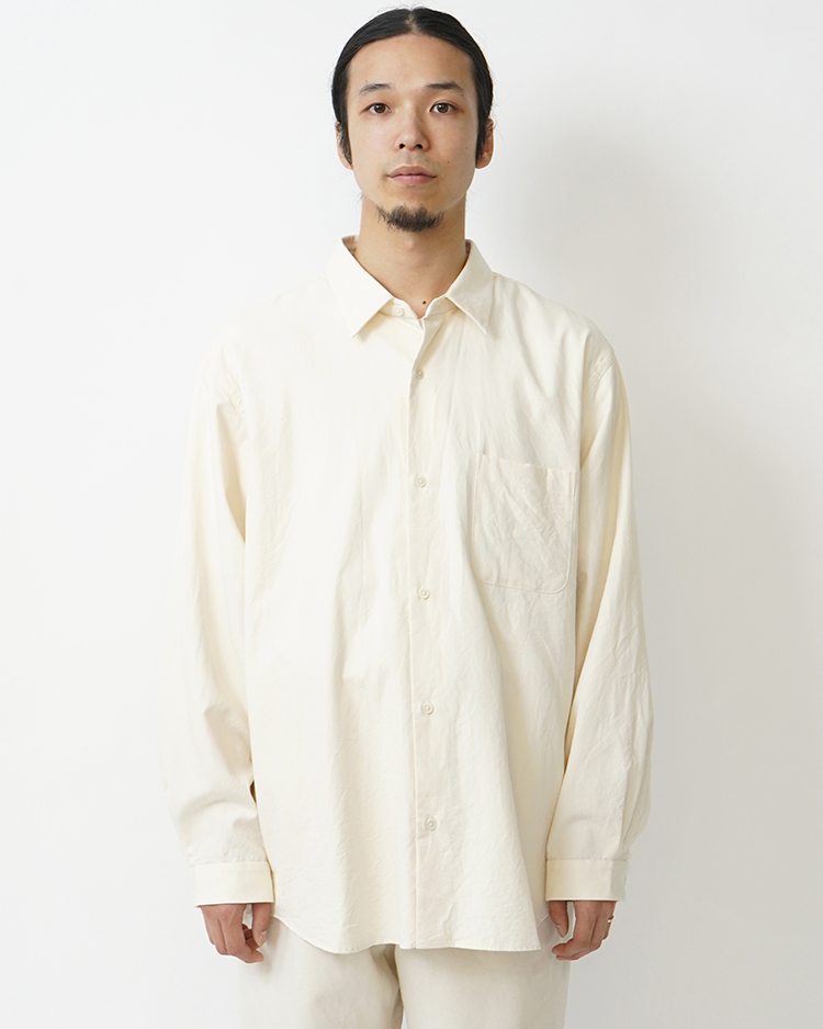 WIDE - BUTTON SHIRT / NATURAL | YAECA (MEN)(ヤエカ) | SHIRTS