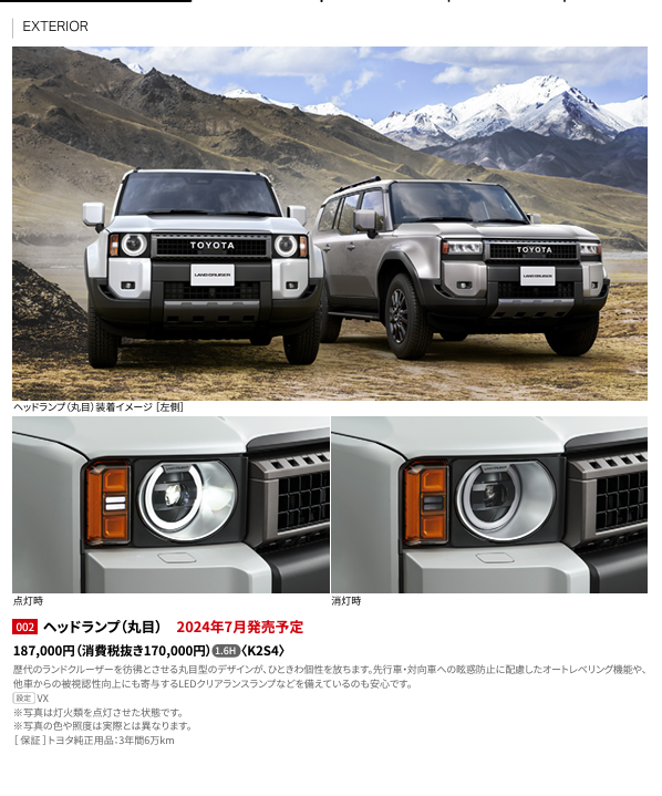 純正ランクル250 丸目ヘッドライト ランクル250がついに発売開始