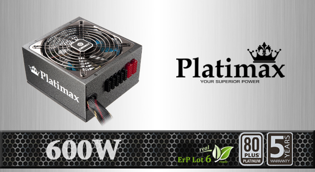 ENERMAX 80PLUSプラチナ電源 Platimax EPM600AWT トップ