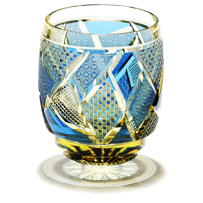 Pr-202 宙吹コレクションオールドグラス 水色 | 江戸切子の店 華硝（は