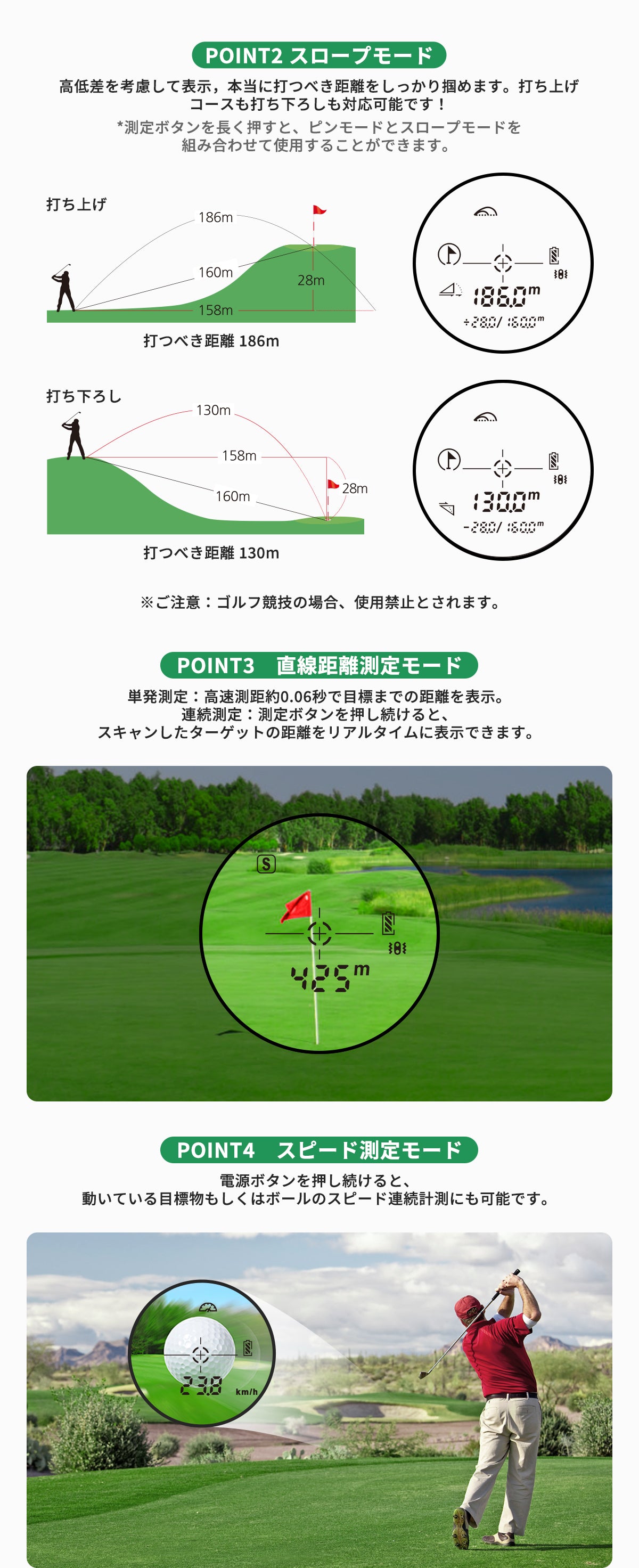 EENOURゴルフレーザー距離計U800+