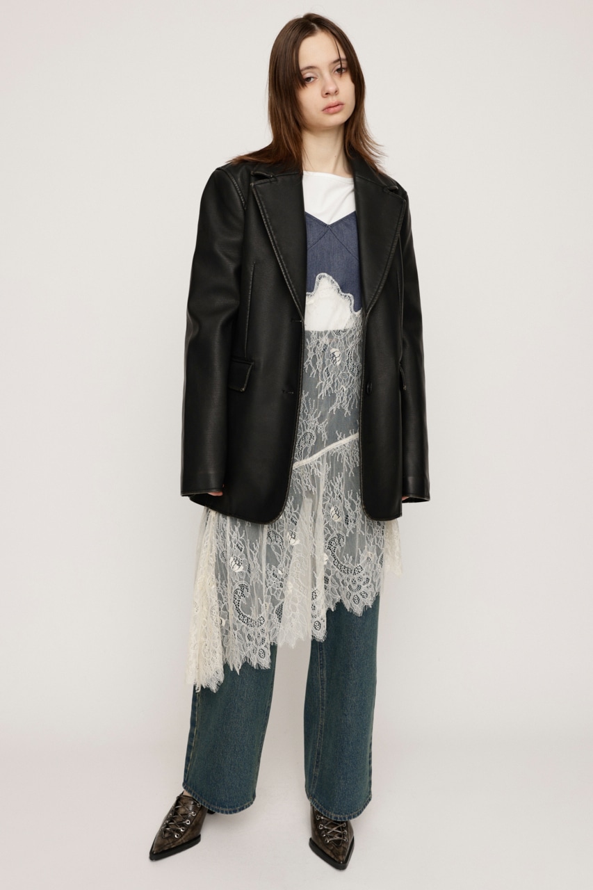 SLY | VINTAGE F／LEATHER TAILORED ジャケット (ジャケット ) |SHEL