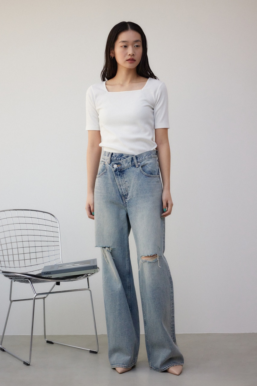 AZUL BY MOUSSY | AZUL DENIM ダメージラップデニム (ワイド ) |SHEL