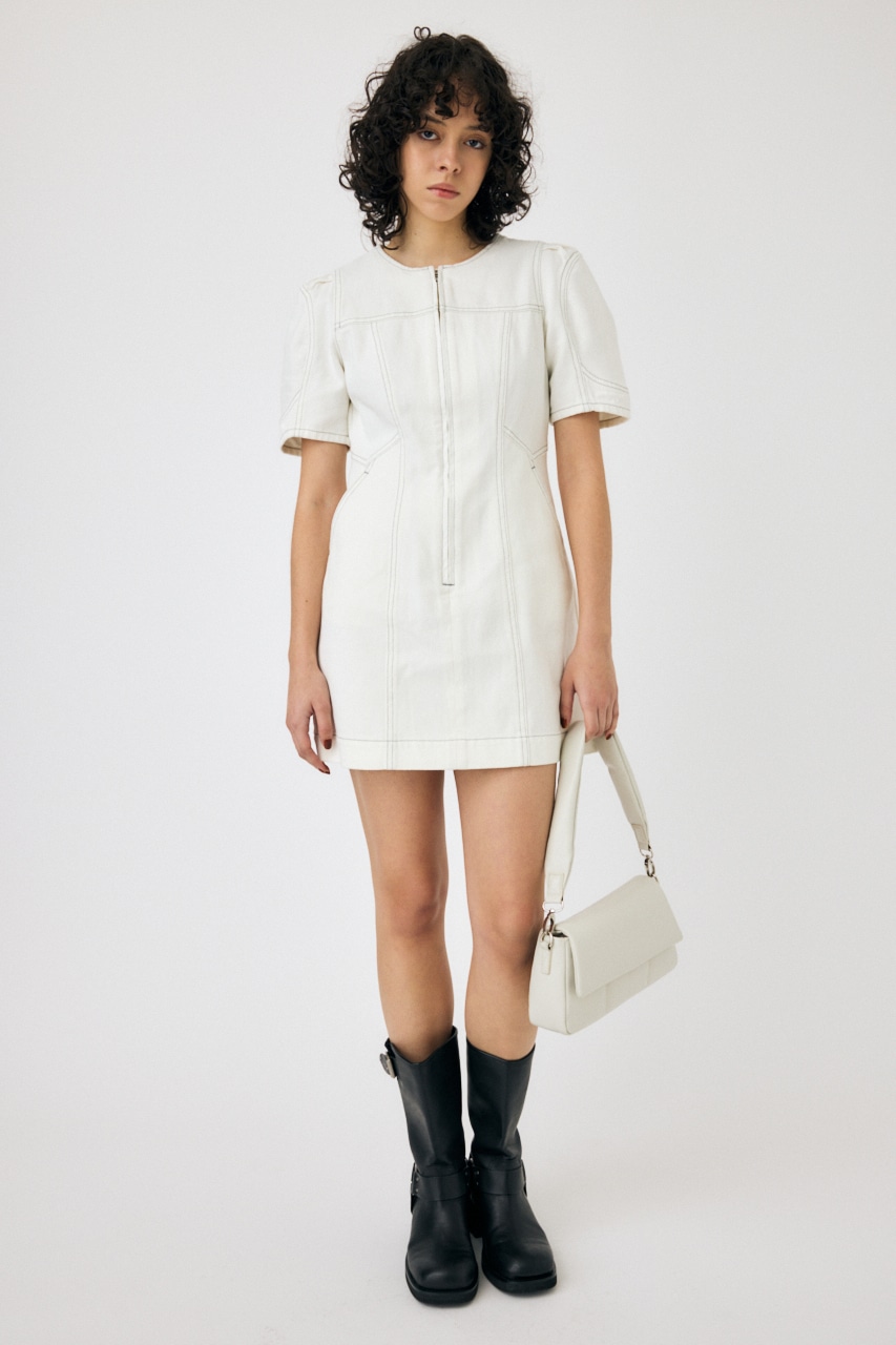 MOUSSY | FRONT ZIP MINI ドレス (ワンピース(ミニ・ミディアム
