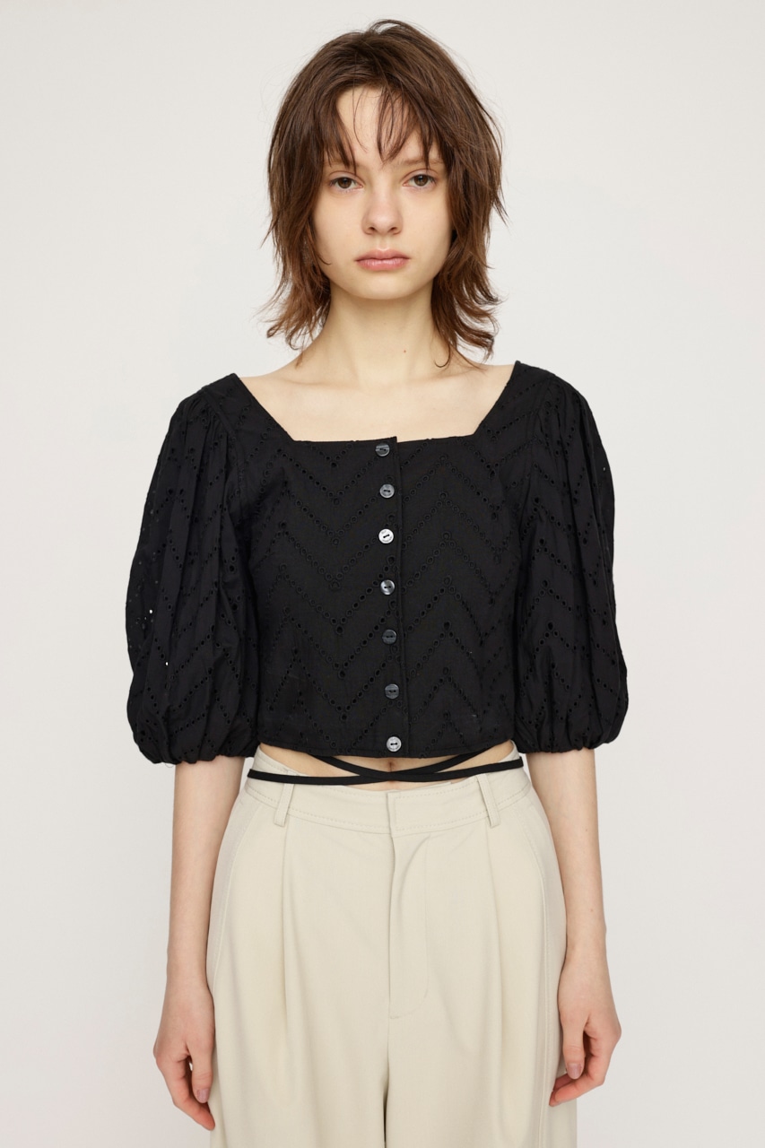 SLY | FRONT BUTTON LACE PUFF トップス (シャツ・ブラウス ) |SHEL