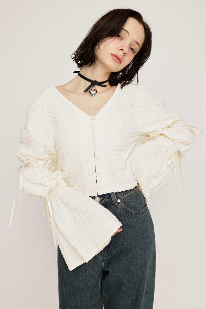 SLY | RIBBON SLEEVE 2WAY JQ トップス (Tシャツ・カットソー(長袖