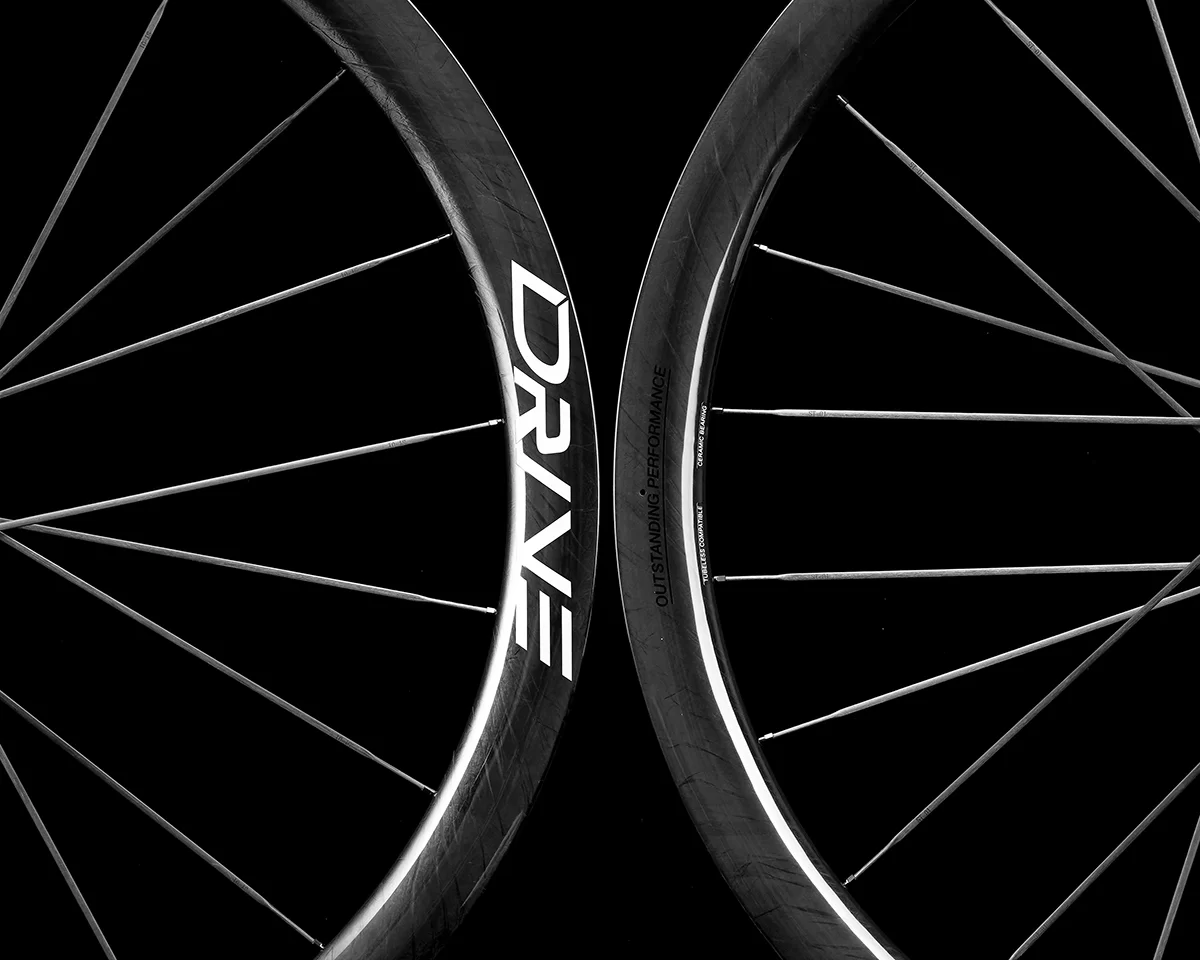 Drive 40D disc brake carbon spoke road wheelset,ceramic bearing