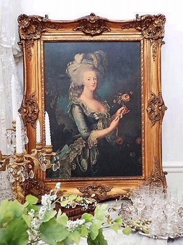 華麗 大きなマリーアントワネット額装 - 薔薇と天使のアンティーク