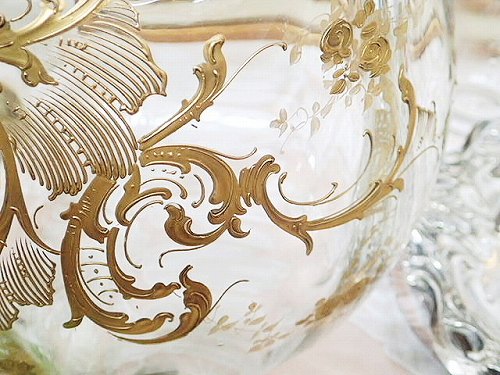 逸品 オールドバカラフラワーベース - 薔薇と天使のアンティーク