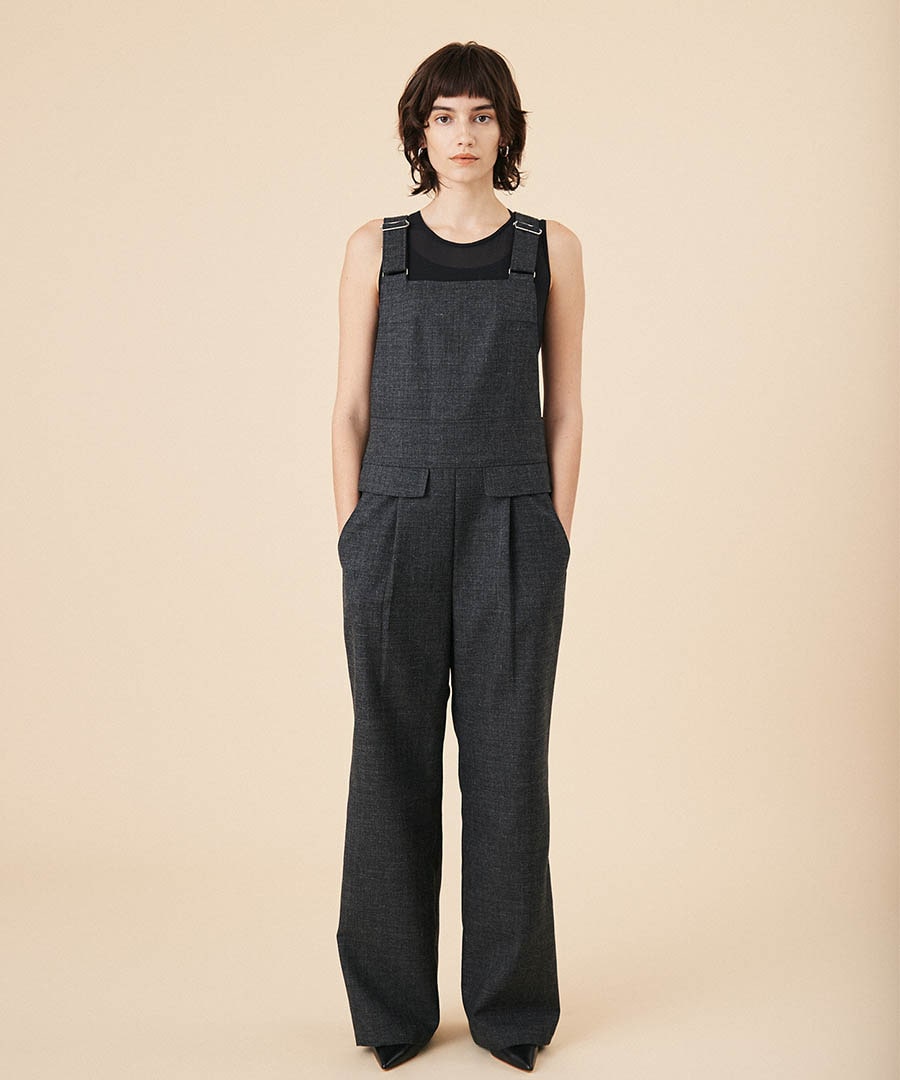 週末セール】COLUMN｜ブラック サロペット estnation 週末セール