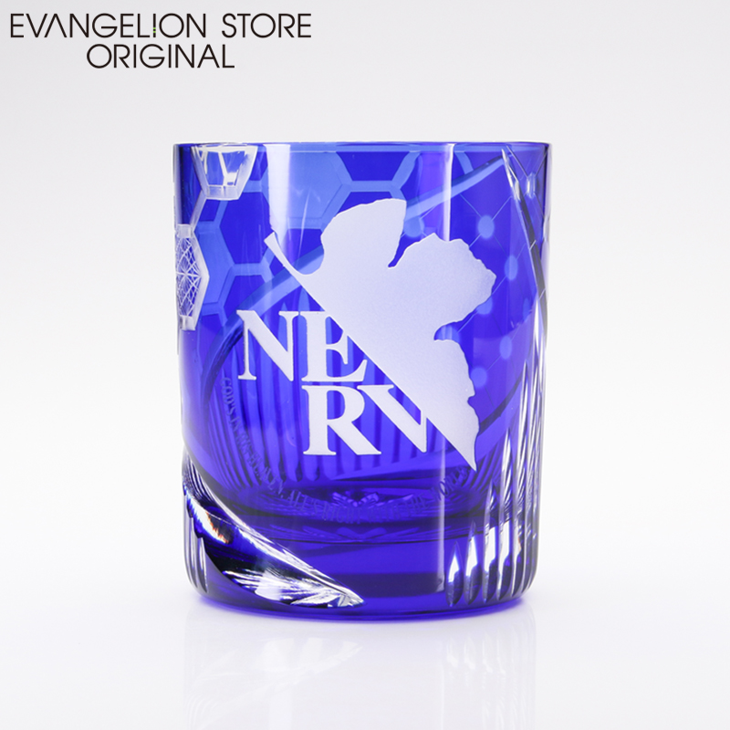 EVA STORE オリジナル 江戸切子ネルフグラス/ルリ: グッズ・雑貨類
