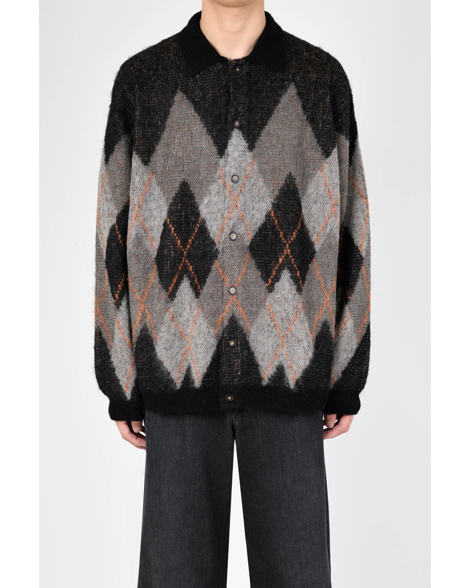 LAD MUSICIAN - Argyle Knit Shirt | fakejam