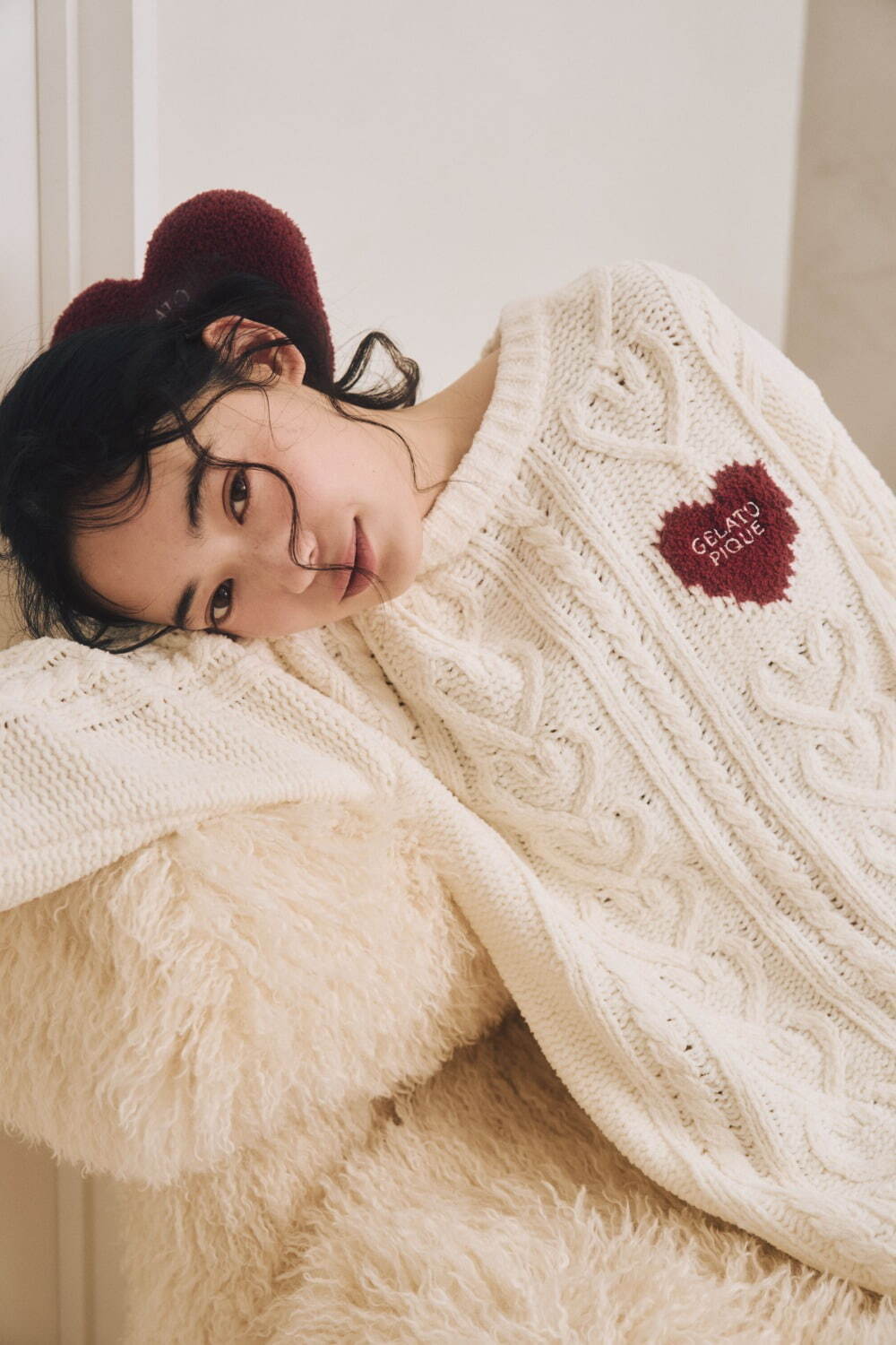 ジェラート ピケ25年バレンタイン、“ベア＆ハート”のふんわりルーム