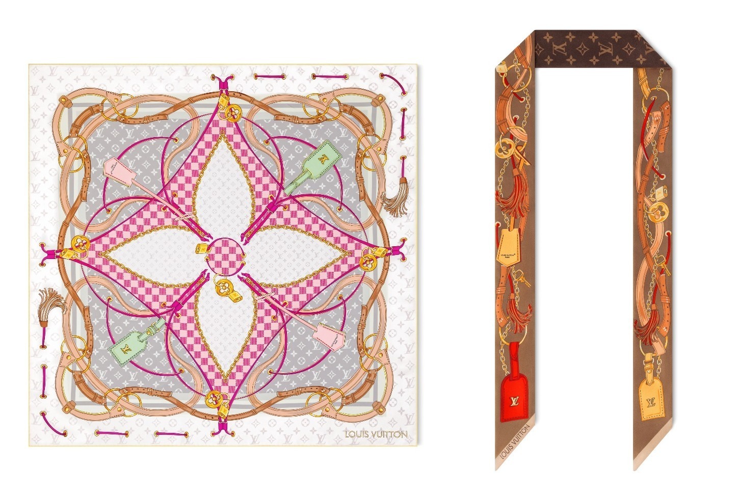 ルイ・ヴィトン“植物園＆本棚”モチーフのシルクスカーフ、ヘア