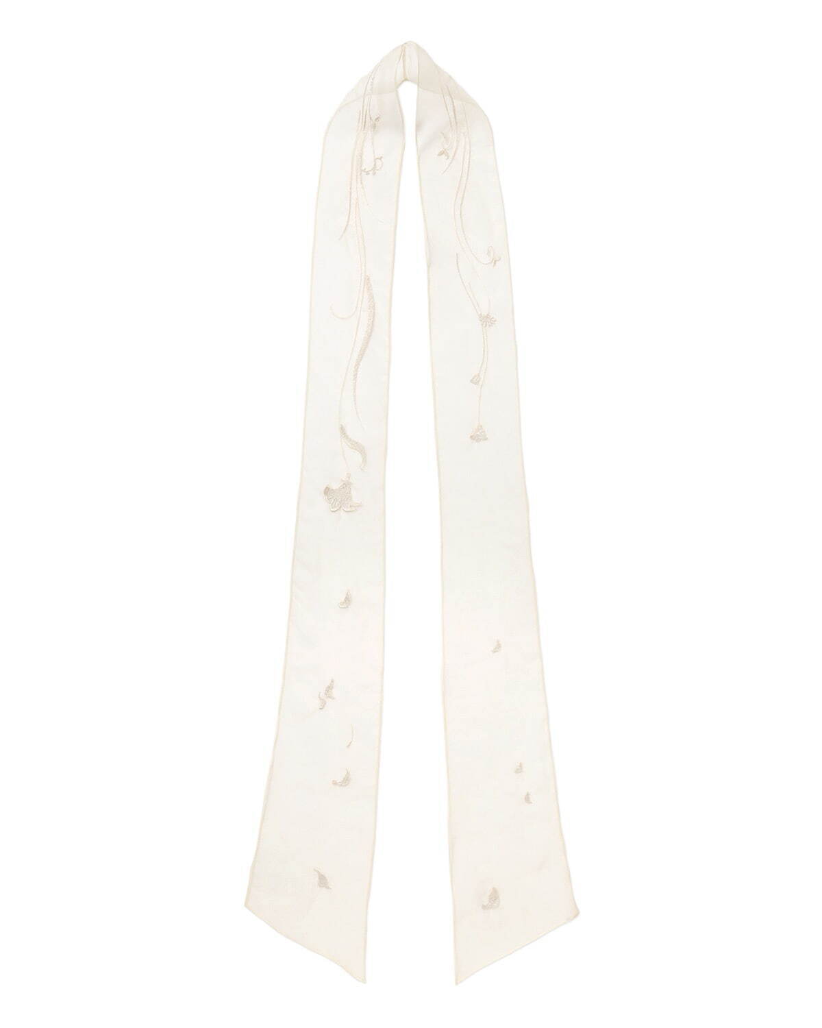 マメ クロゴウチ“花柄刺繍”のシルクスカーフ、青山の直営店限定で