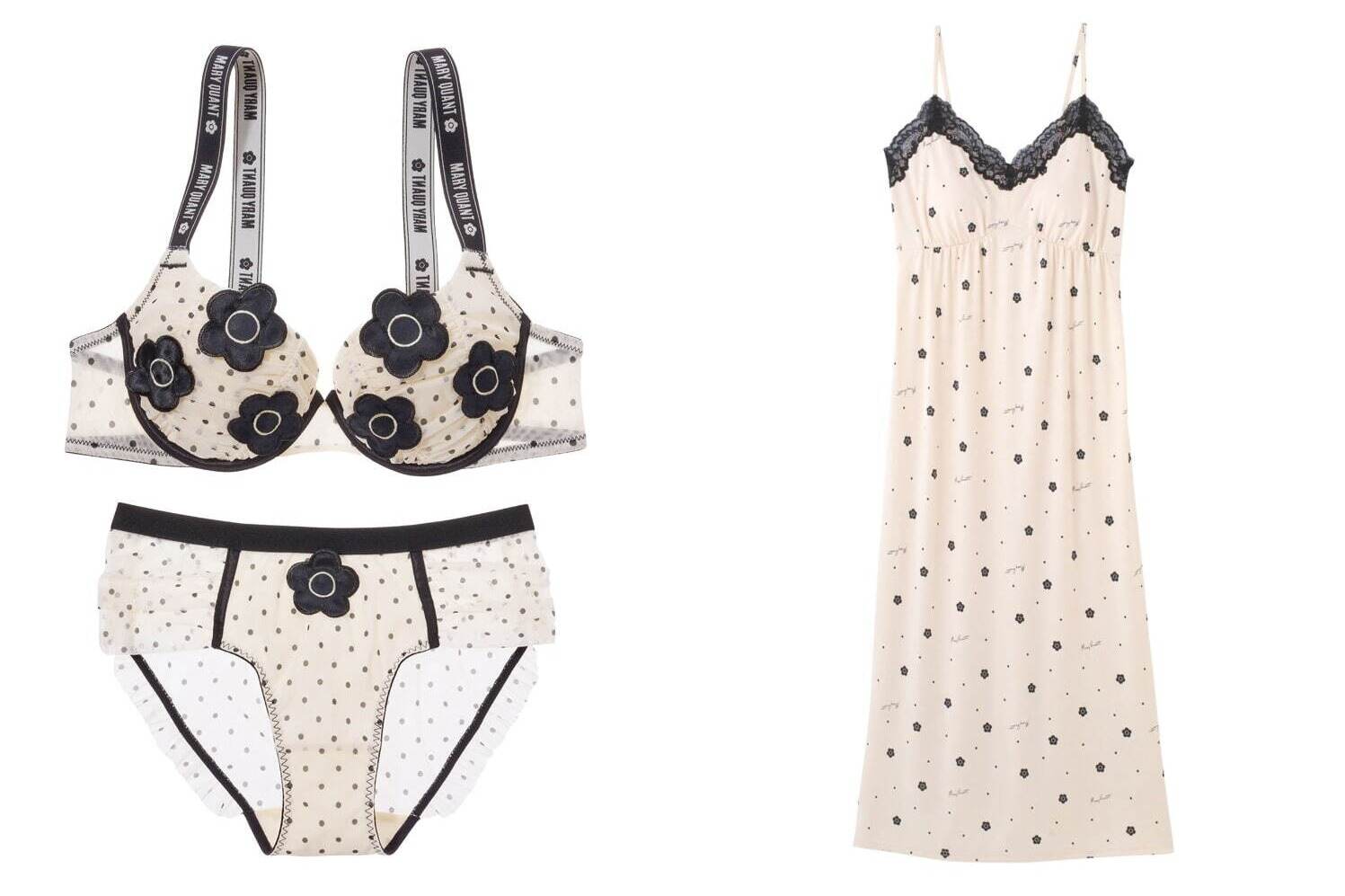 ピーチ・ジョン×マリークワント第2弾、デイジーモチーフ刺繍とドット柄