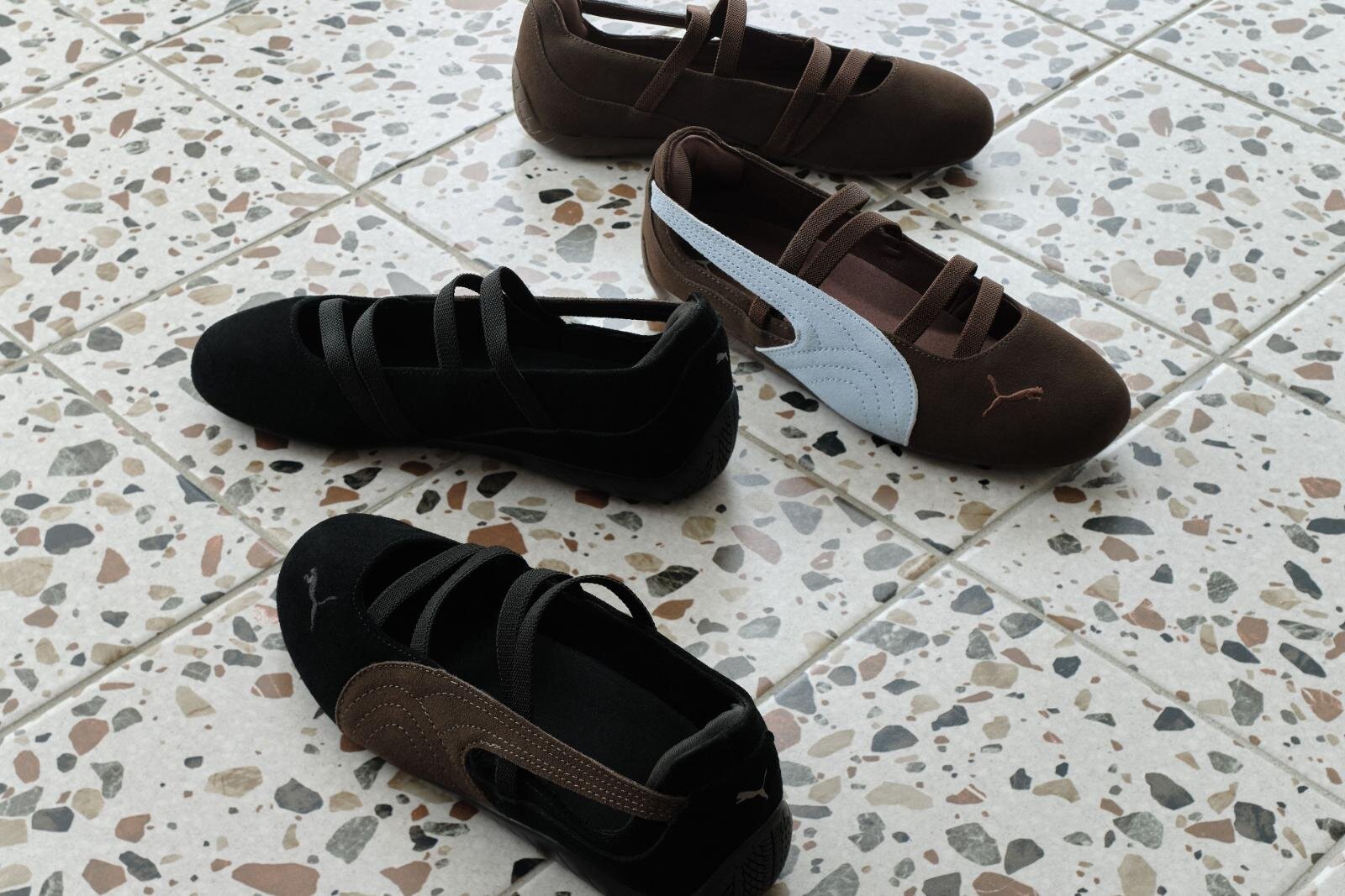 プーマ“バレエシューズ風”のゴムバンド付き「スピードキャット」に