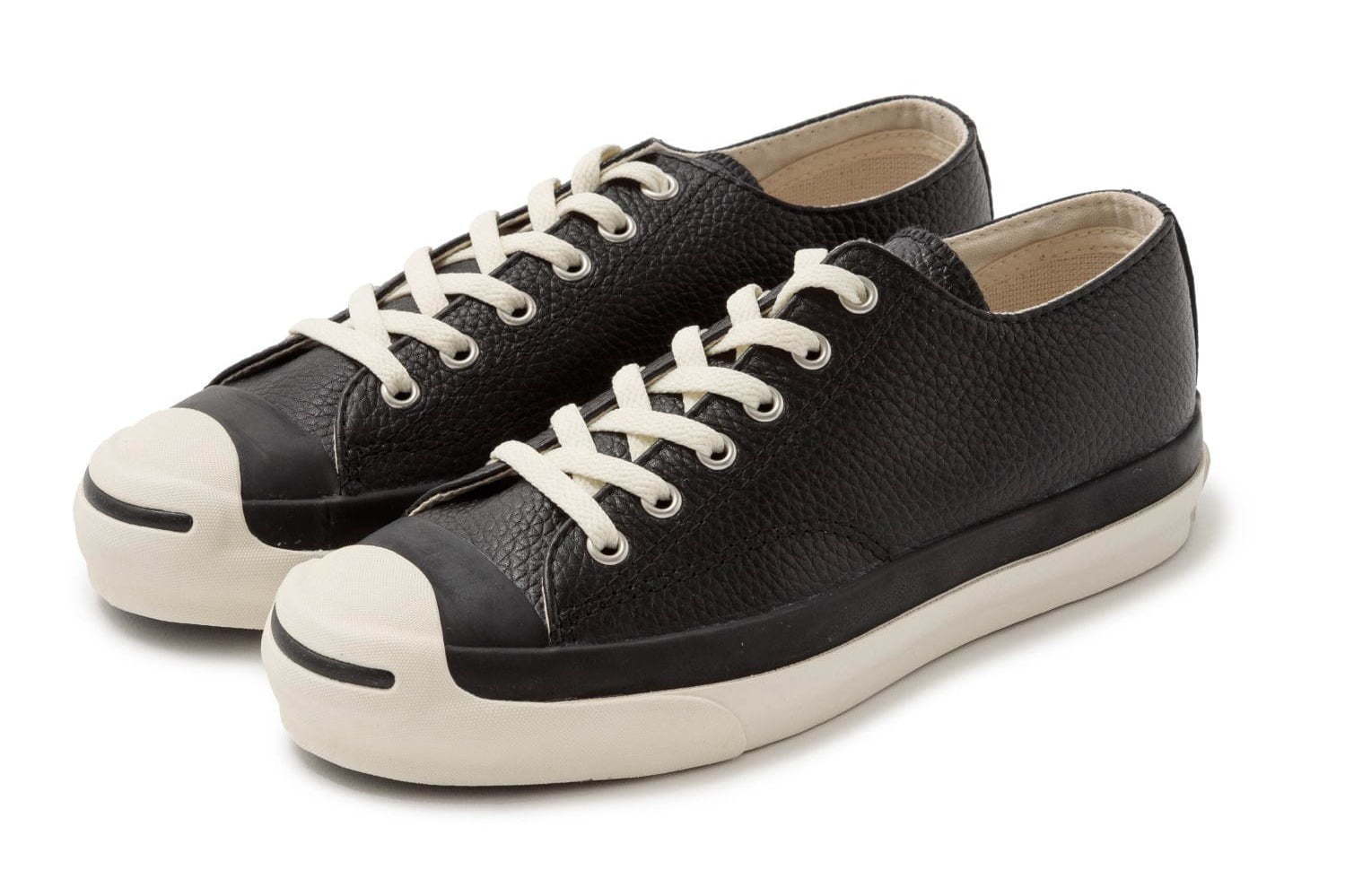 コンバースのスニーカー「ジャックパーセル」ビオトープ別注で、シボ皮