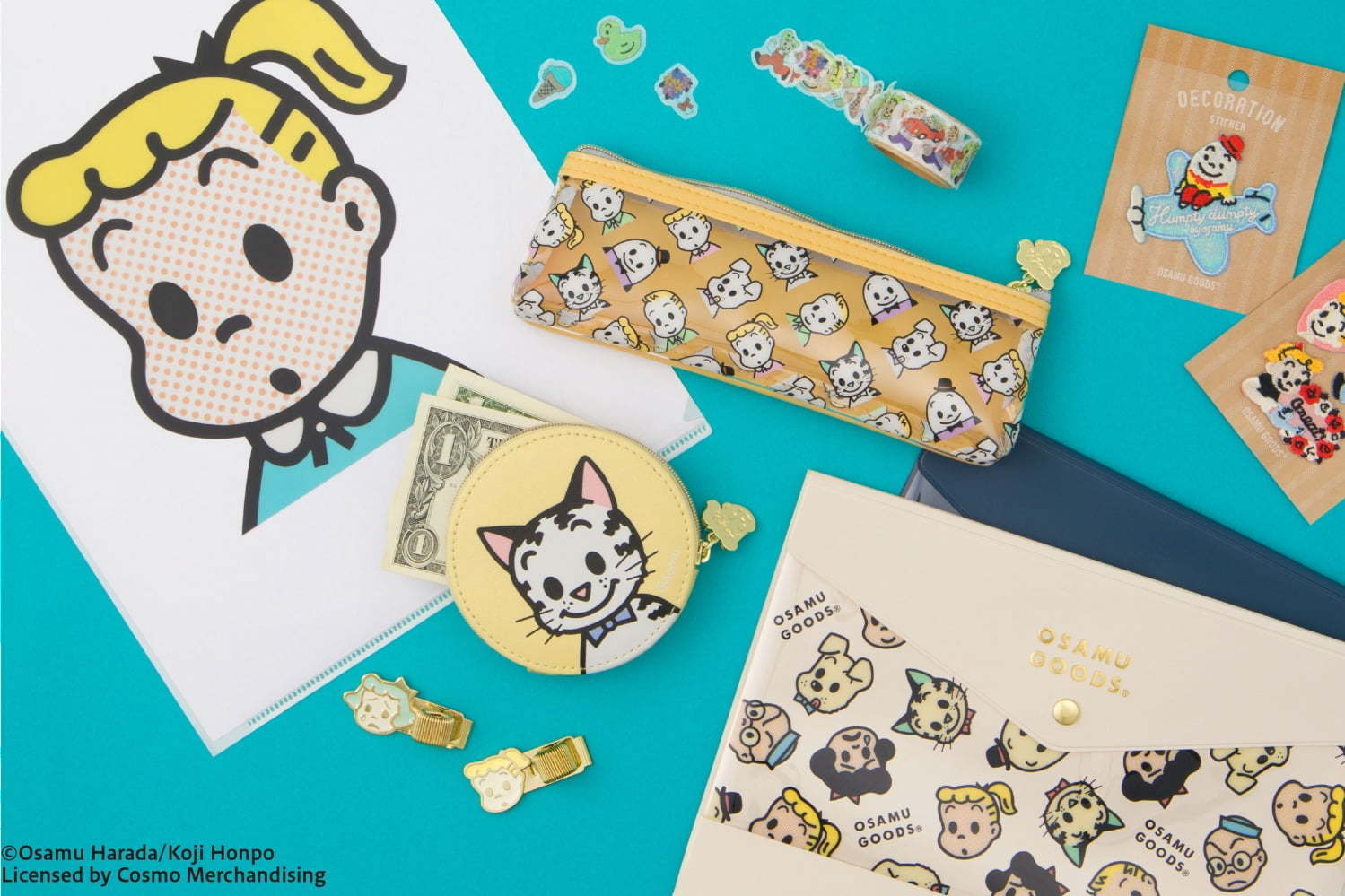 原田治「オサムグッズ」ステーショナリー、“レトロかわいい”丸ポーチや