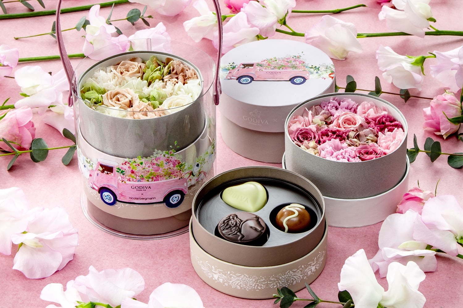 ゴディバ × ニコライ バーグマンのバレンタイン、“ピンク”の