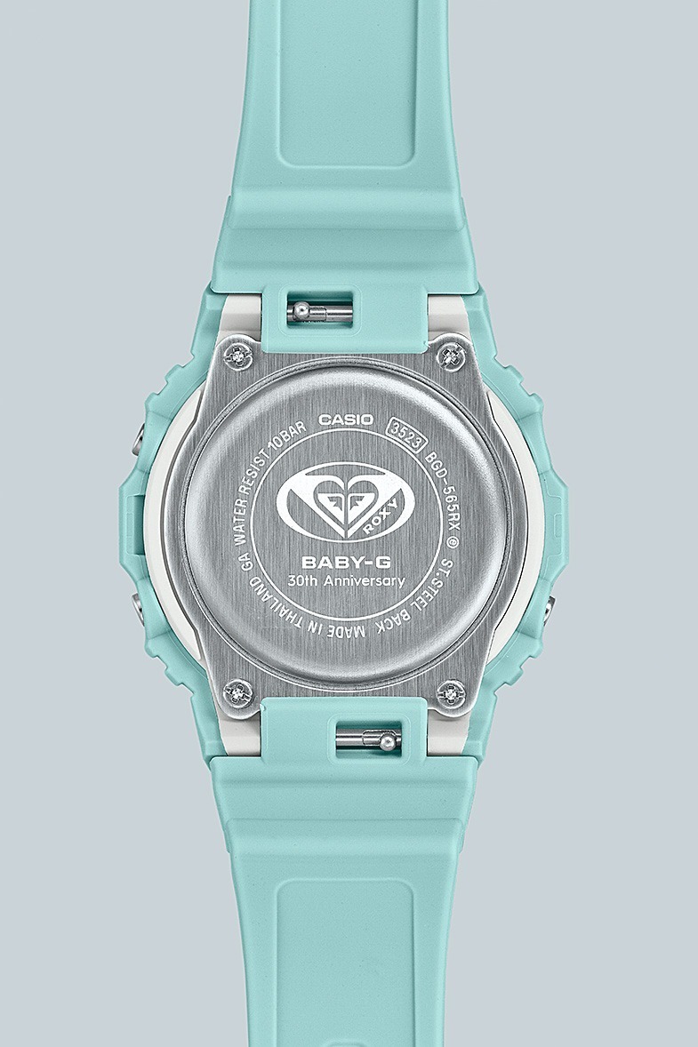 BABY-G×ロキシーのウィメンズ腕時計、角形フォルムに“太陽＆波”の