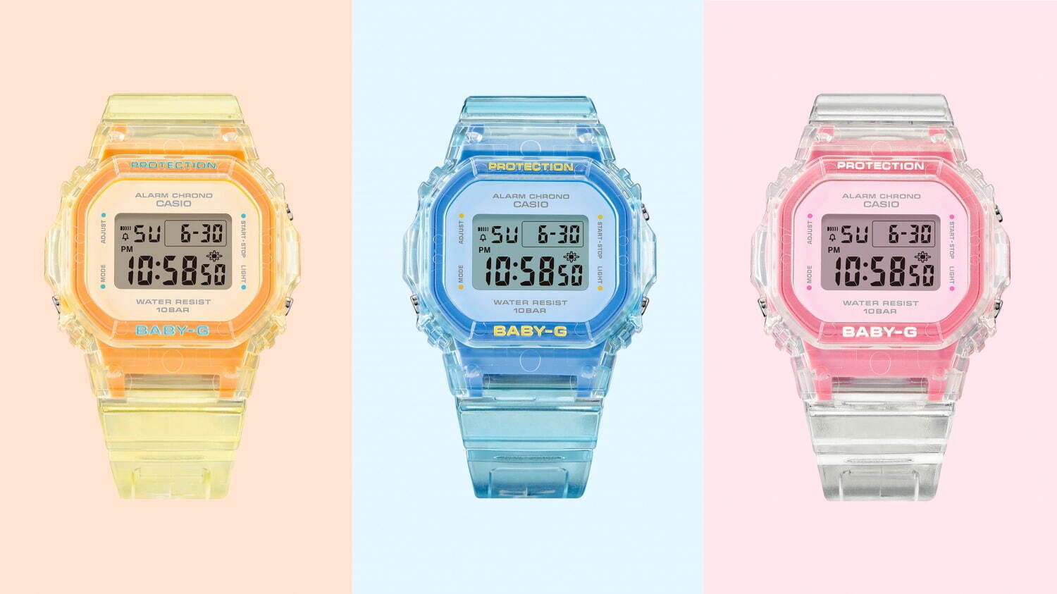 BABY-Gからシースルーの新作腕時計「BGD-565SJ」夏を彩るブルー