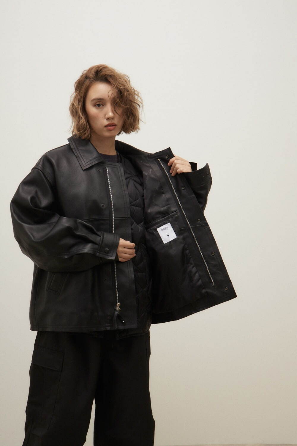 コンバース トウキョウ×ショットのレザージャケット - 柔らかな着心地