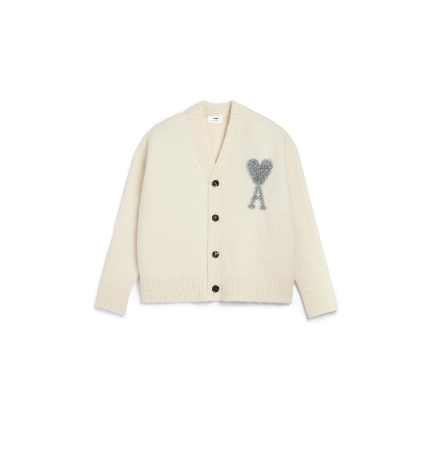 アミのクリスマス“ハート”ロゴのセーターやマフラー、シルバーのダウン