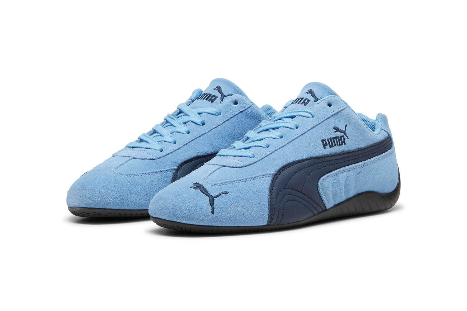 プーマ「スピードキャット」スニーカー、ブルー＆ブラウンの