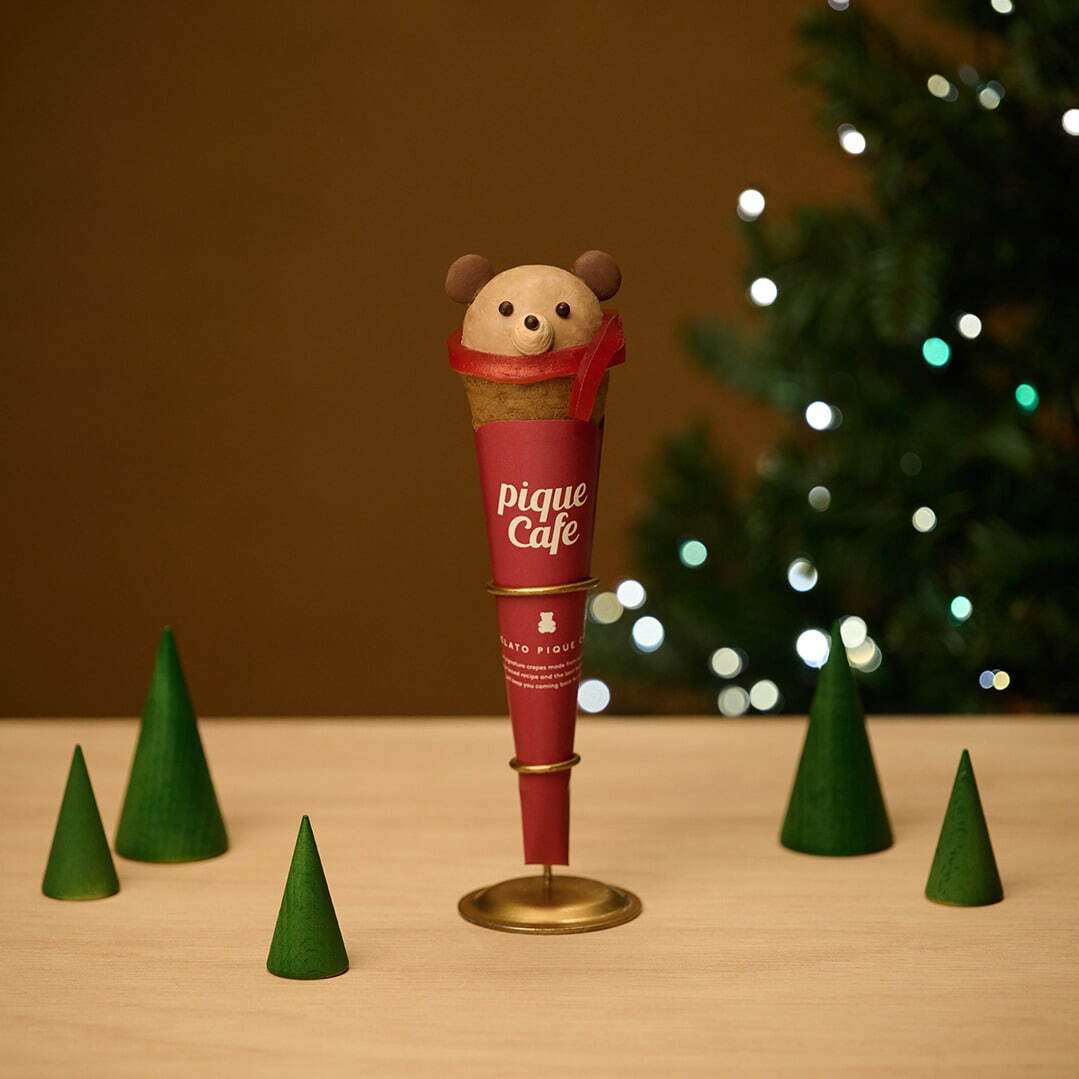 ジェラート ピケ カフェ「ピケベア＆サンタ」のクリスマス限定クレープ