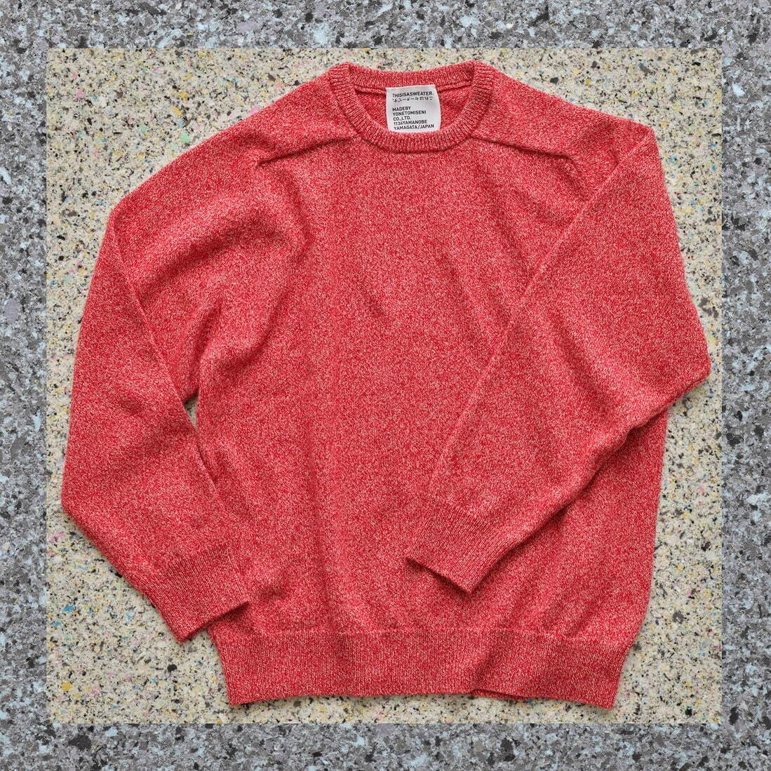 米富繊維「ディスイズアセーター」カシミヤ100％ニット、杢イエローや