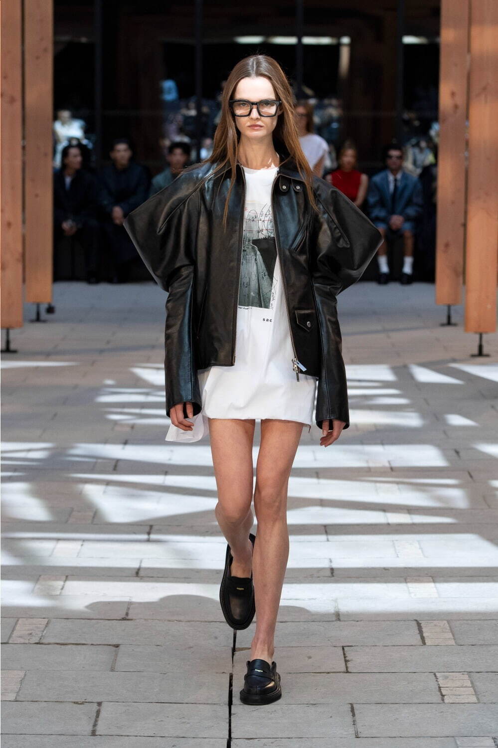 sacai 俳優ジェームズ・ディーン着想のレザージャケット、フェイス