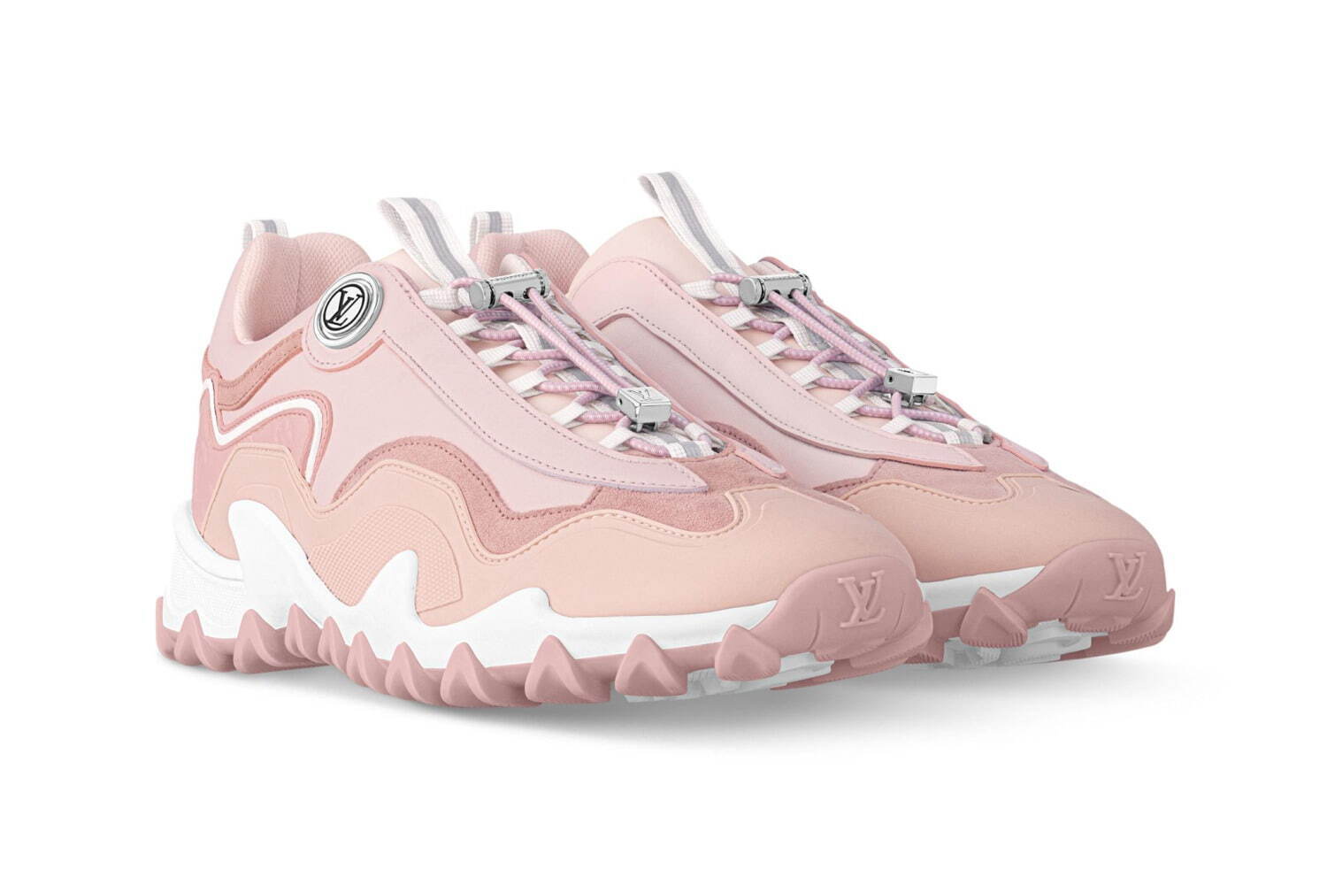 ルイ・ヴィトン“チャーム揺れる”ウィメンズスニーカー、立体モノグラム