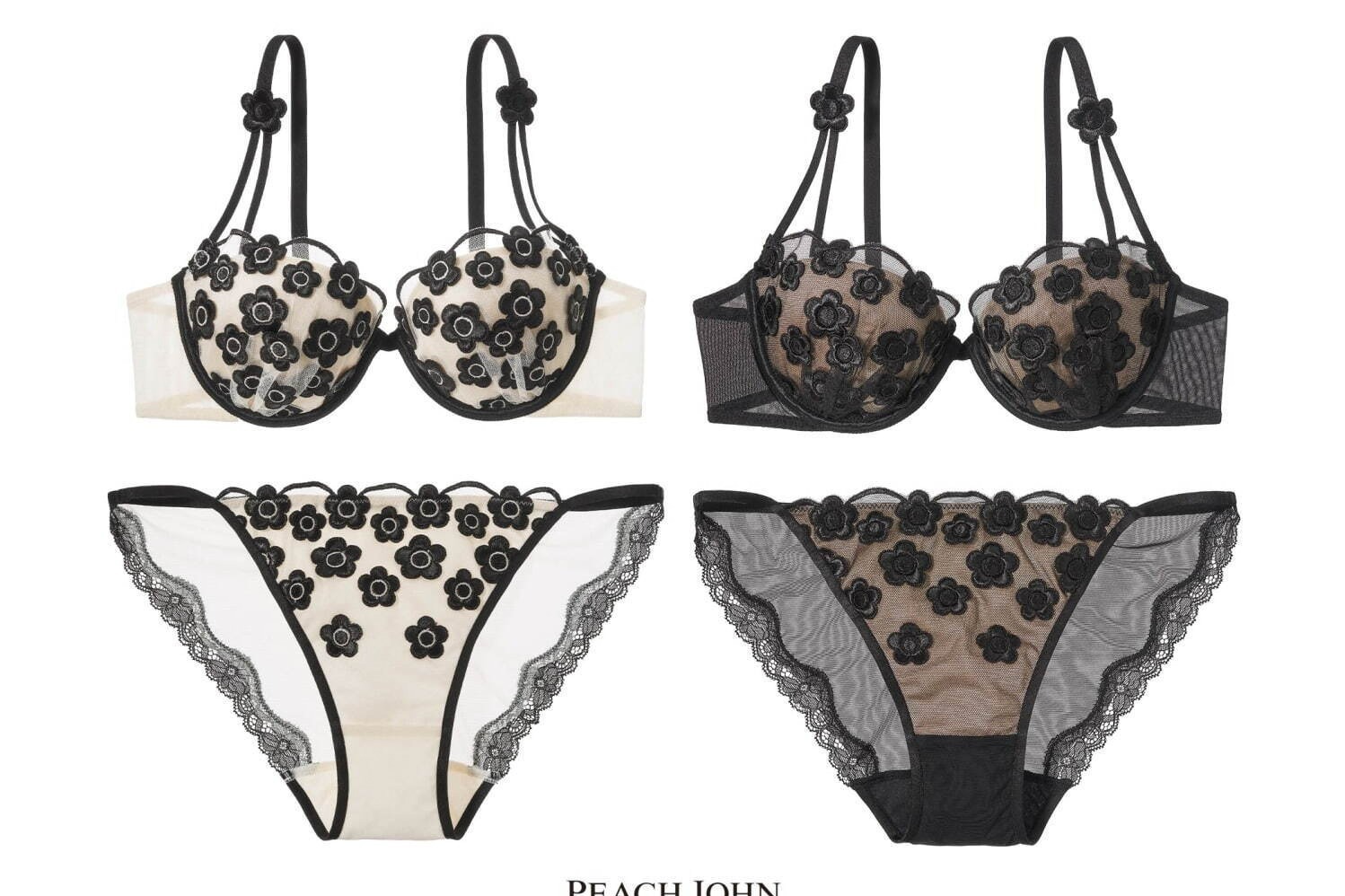 ピーチ・ジョン×マリークヮント、“レトロガーリー”なデイジー柄ブラ