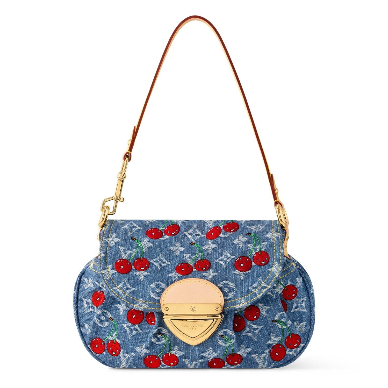 ルイ・ヴィトン × 村上隆、真っ赤なチェリー刺繍のデニム・モノグラム