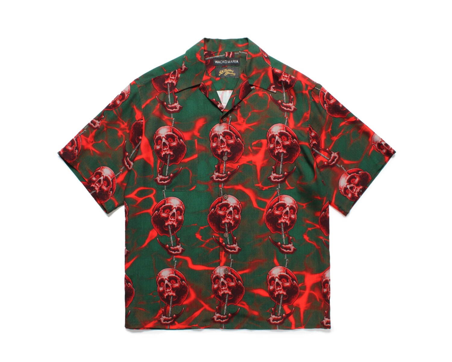 ワコマリア“連なるスカル柄”ハワイアンシャツ＆刺繍セットアップ
