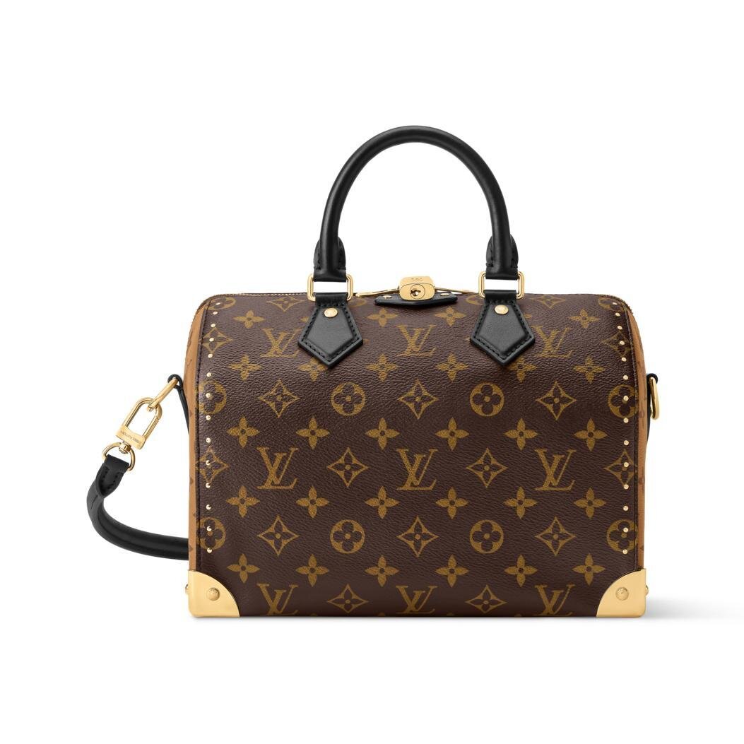 ルイ・ヴィトン”トランク”モチーフの「スピーディー」バッグ、ゴールド