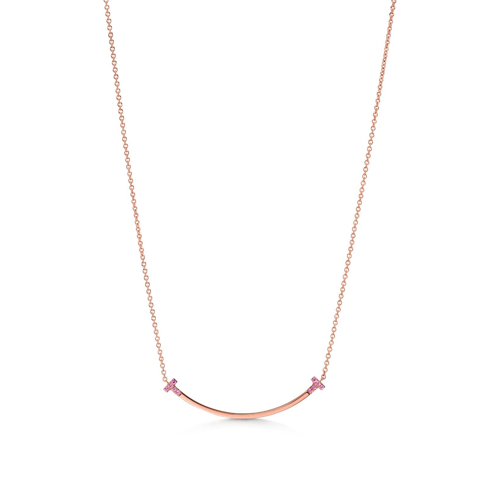 ティファニー T」日本限定ペンダント、ピンクサファイヤ×ローズ