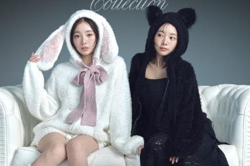 スナイデル ホーム“黒猫と白うさぎ”のハロウィンルームウェア、耳付き