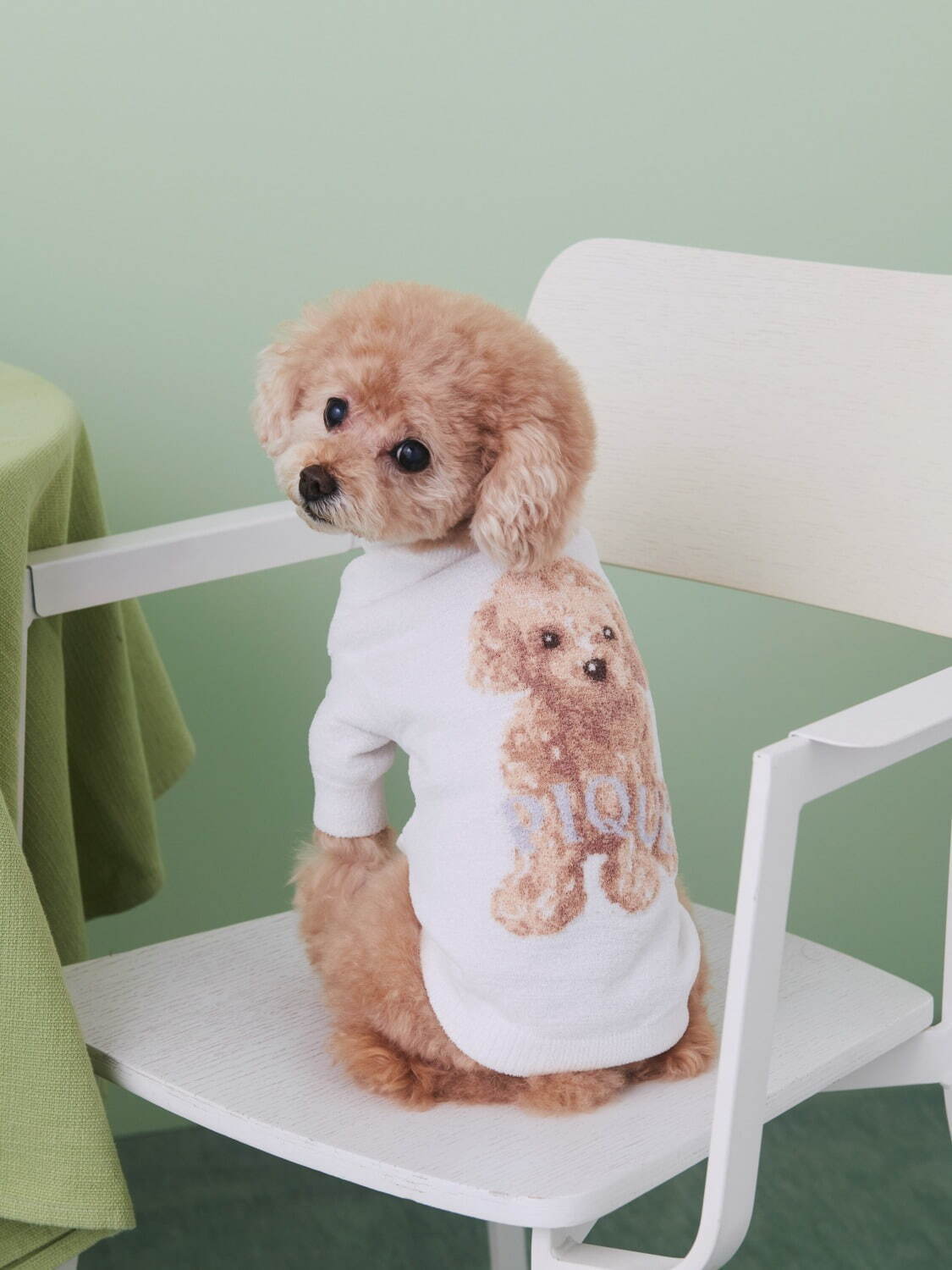 ジェラート ピケ「トイプードル」ルームウェア、お座りニットパジャマ