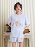 ジェラート ピケ「トイプードル」ルームウェア、お座りニットパジャマ