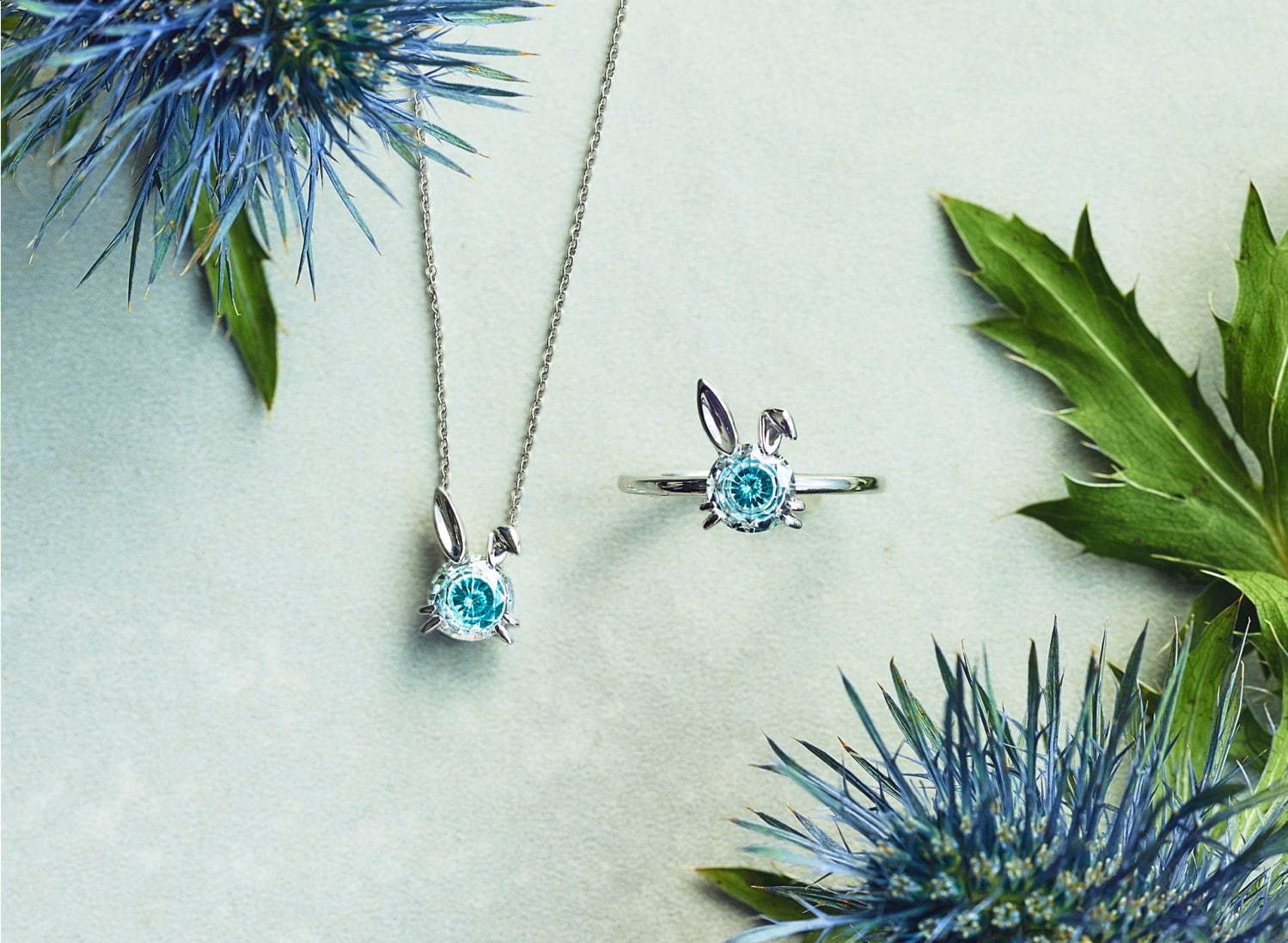 スタージュエリー ガールの新作「スノー ラビット」ネックレス＆リング