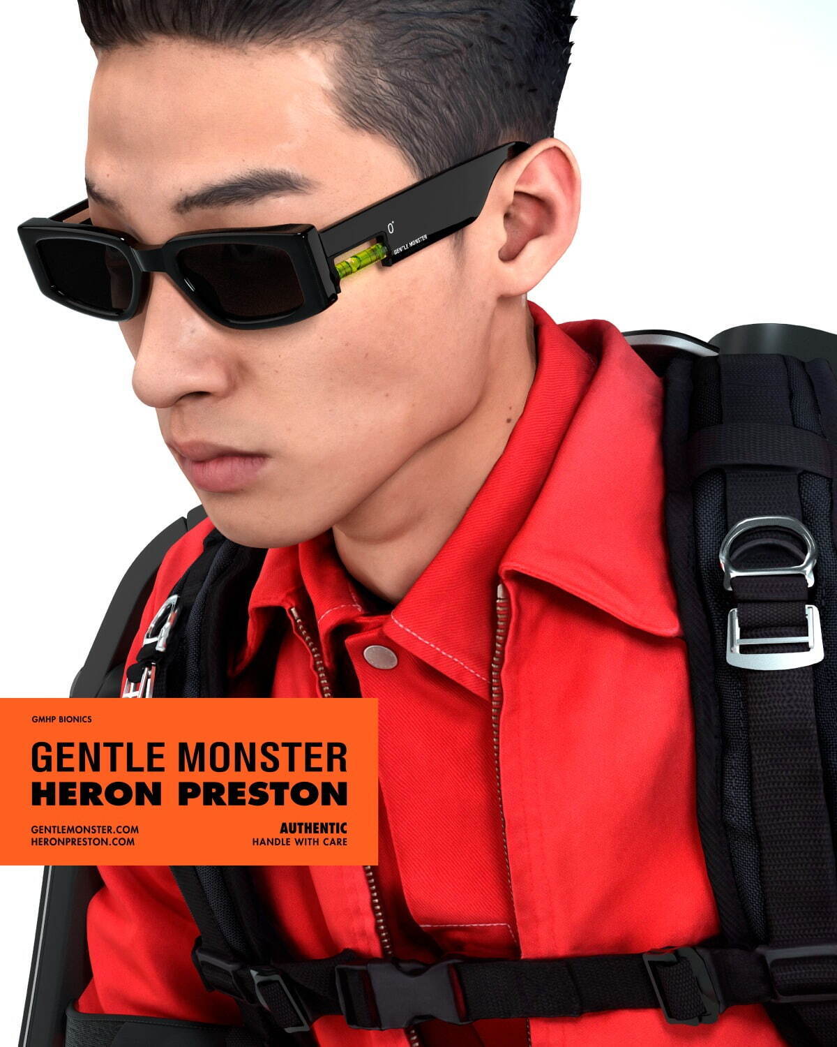 ヘロン・プレストン×ジェントル モンスターのサングラス、フレームに