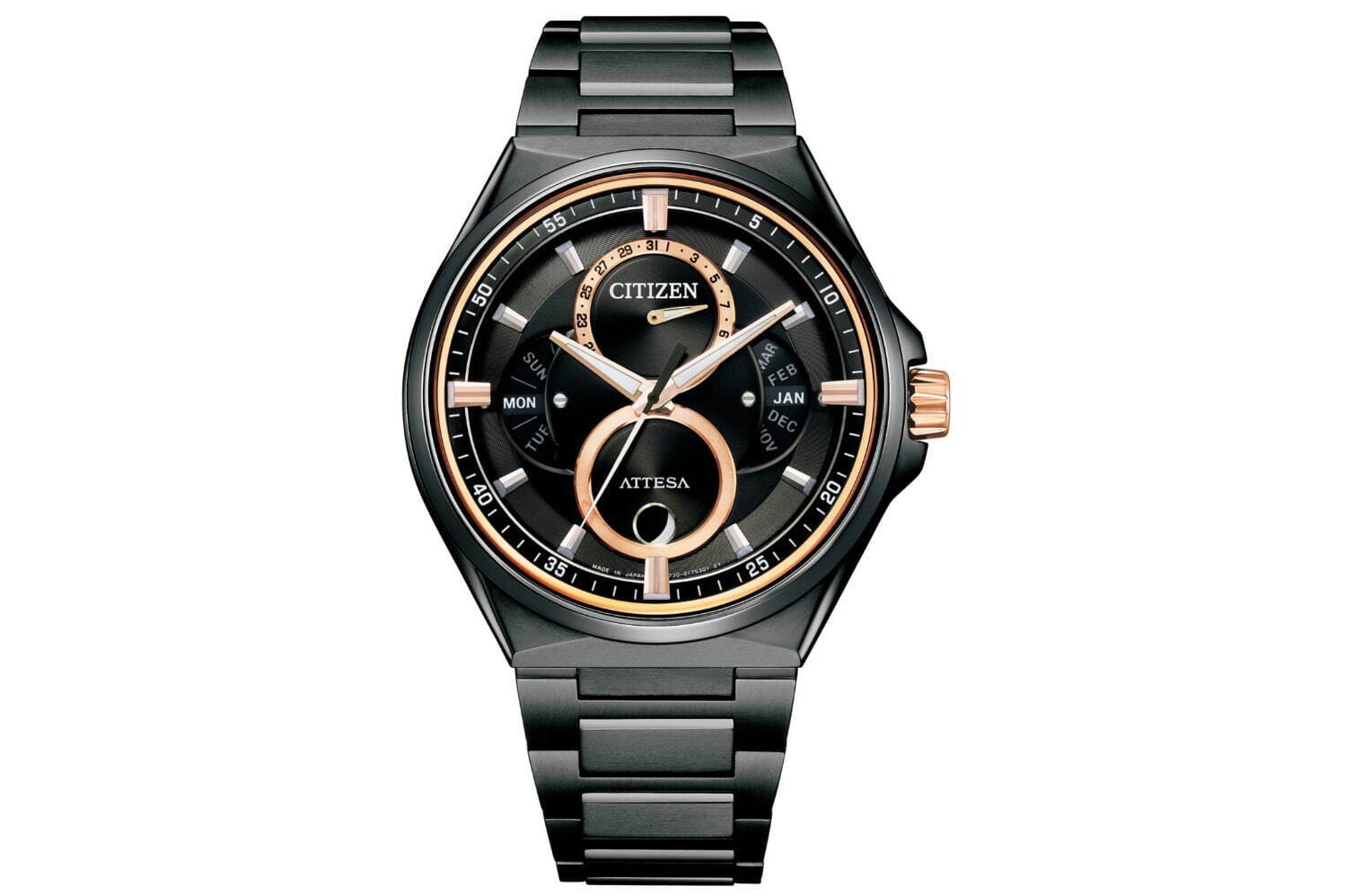 シチズン アテッサ新腕時計、トリプルカレンダー＆ムーンフェイズ搭載