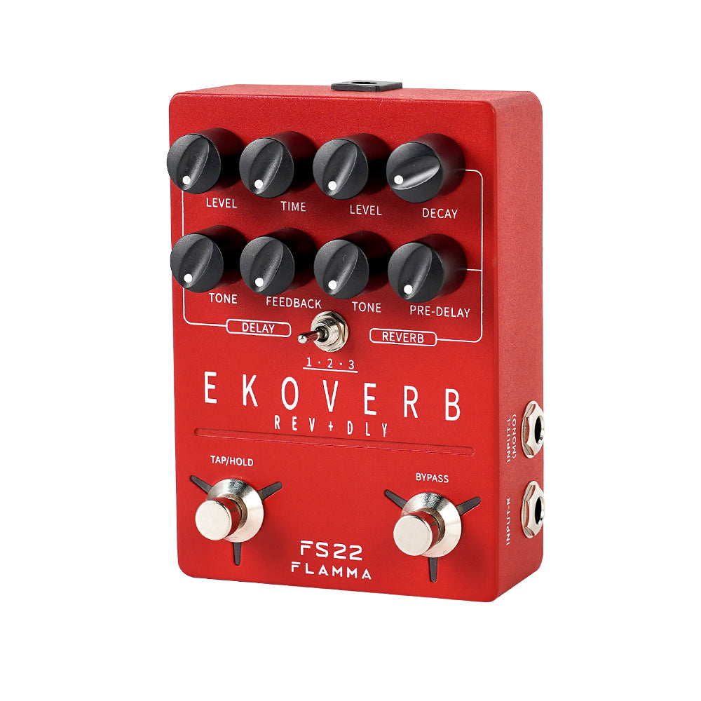 FLAMMA FS22 Ekoverb Guitar Stereo Dual Reverb Delay Effects Pedal