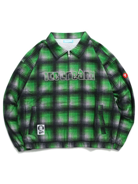 SALE】【送料無料】ICECREAM APPLIQUE LOGO FLANNEL CHECK ZIP UP