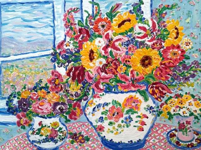 サンフラワーインスピレーション』レスリー・セイヤー | 絵画・アート