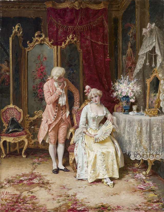 fu-collection】 ヨーロッパ名画 ロココ調 貴族額絵 トップモチーフ