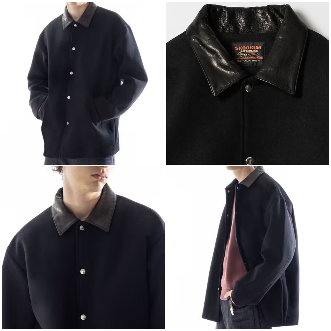 SKOOKUM × monkey time 2025 FW “メルトン レザーカラー ジャケット