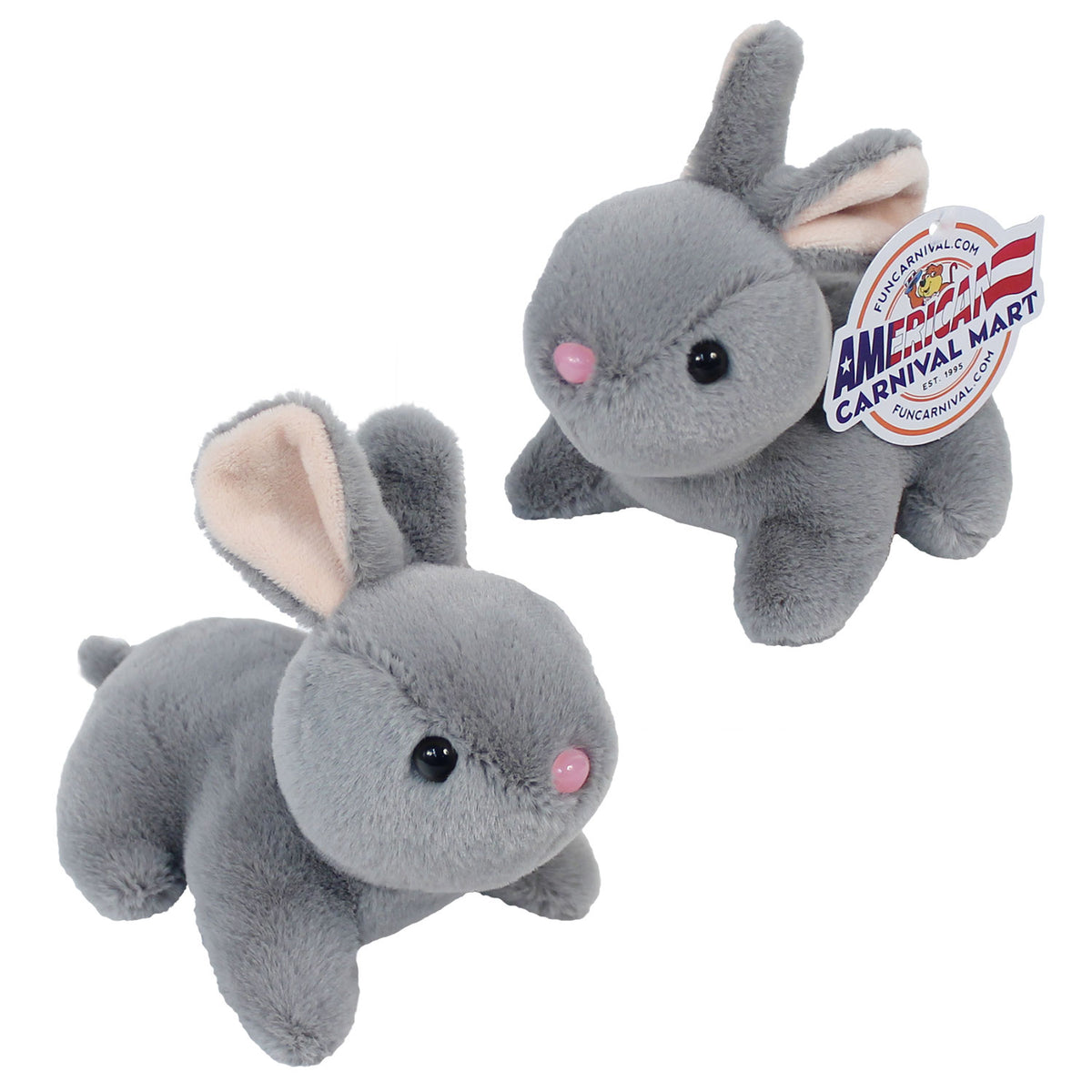 Plush Laying Gray Bunny 6